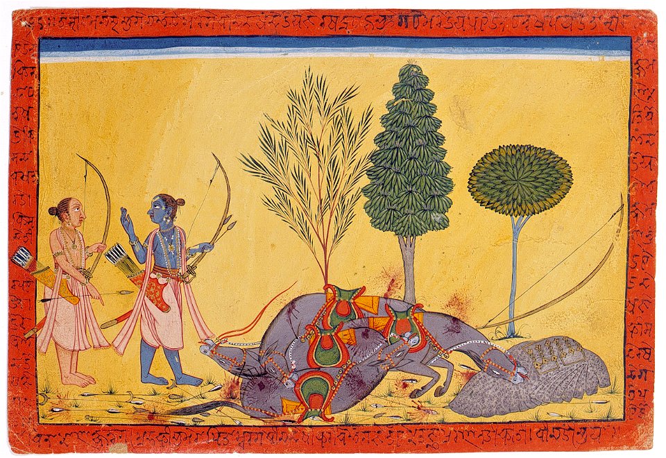 Rama and Lakhshman approach the dead horses (6125063620)