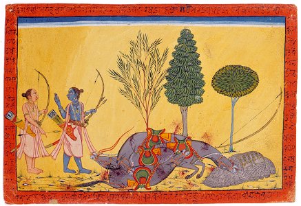 Rama and Lakhshman approach the dead horses (6125063620)