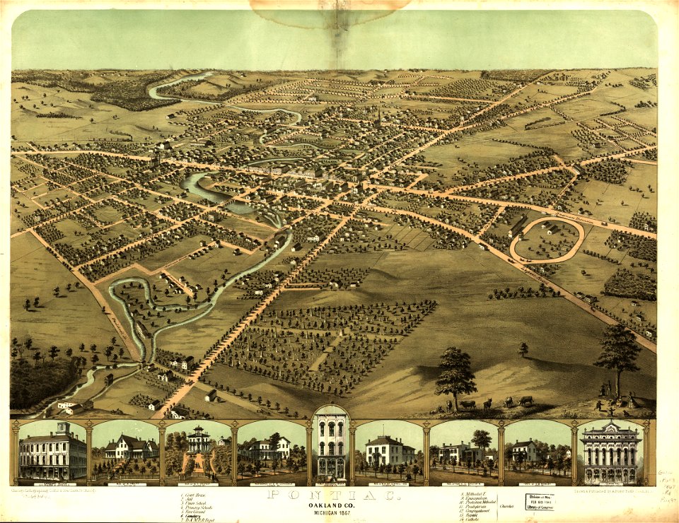 Pontiac, Oakland Co., Michigan 1867. LOC 73693442