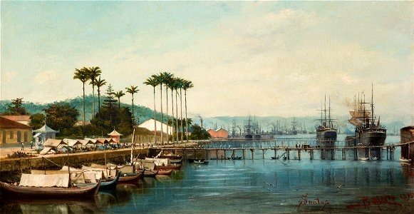 Porto de Santos (atribuído), da Coleção Brasiliana Iconográfica