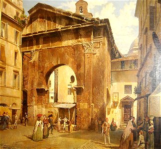 Portico of Octavia in Rome by Luigi Bazzani