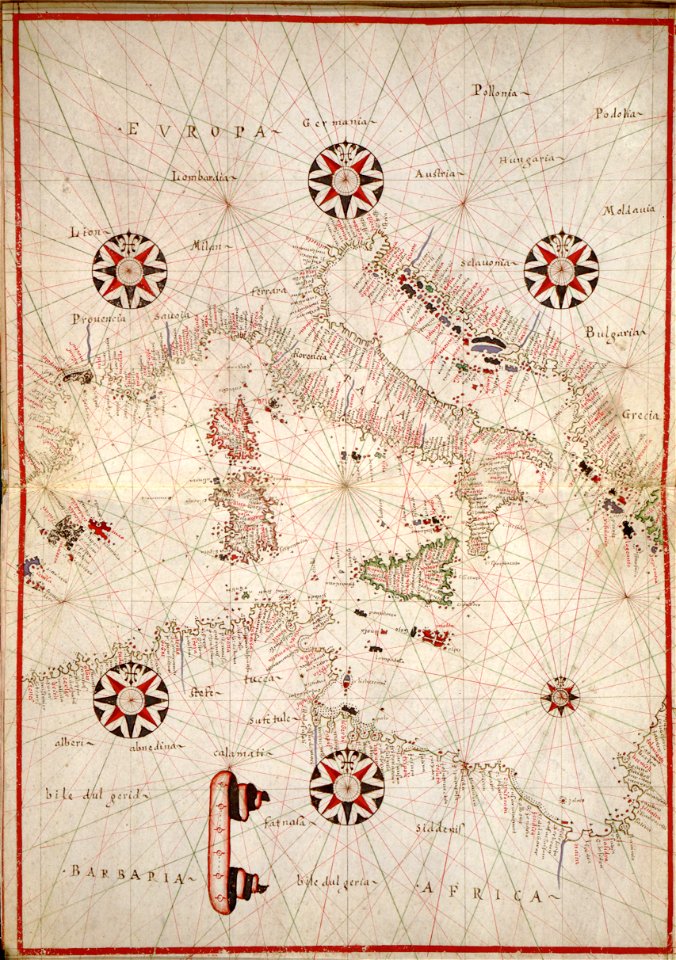 Portolan atlas of the Mediterranean Sea, western Europe, and the northwest coast of Africa LOC 2005634035-2