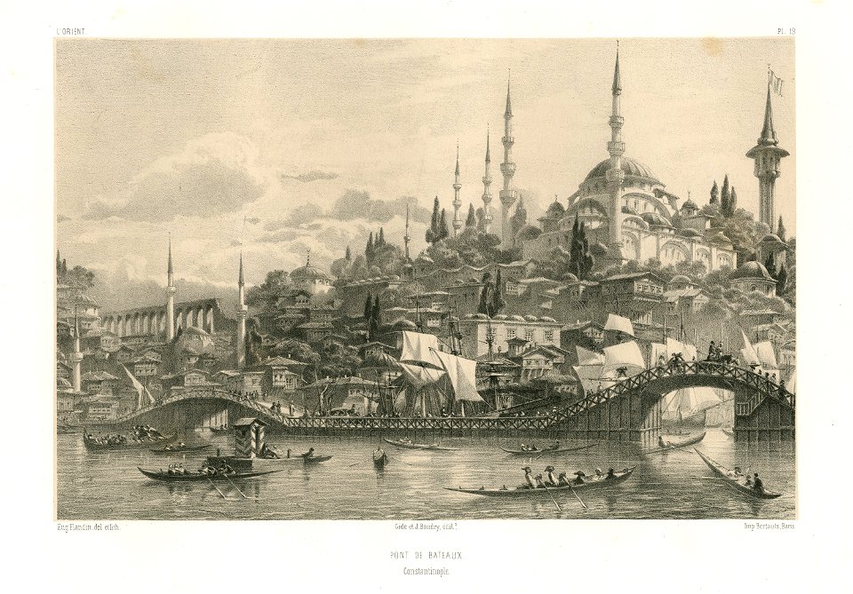 Pont de Bateaux - Flandin Eugène - 1853