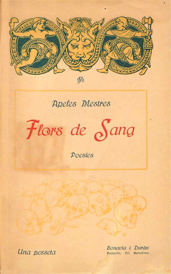 Portada de Flors de sang, de Apeles Mestres (1917)