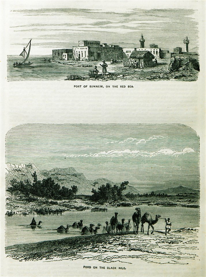 Port of Suwakim, on the Red Sea Ford on the Black Nile - Ainsworth William Francis - 1870