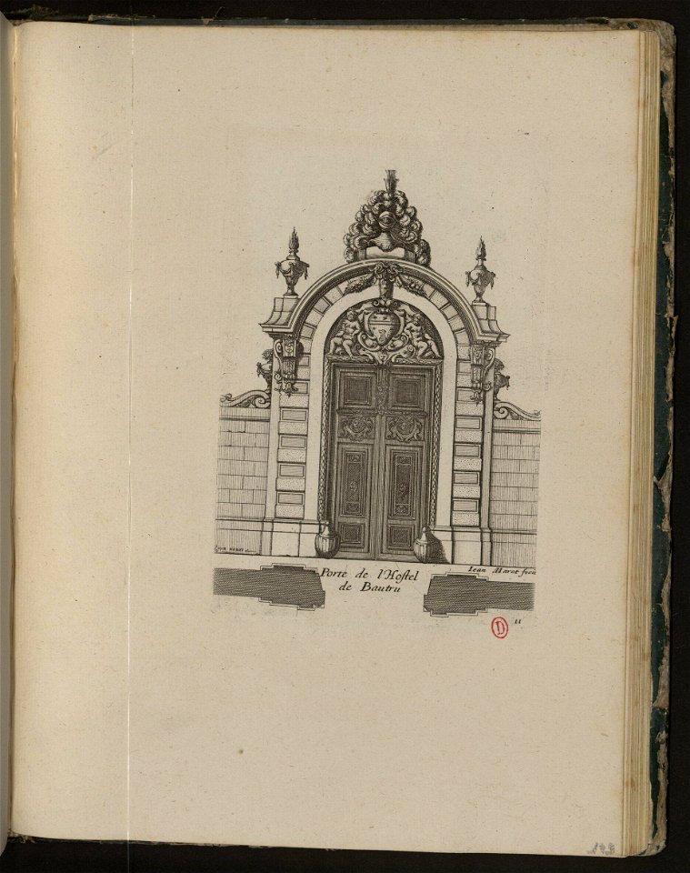 Porte de l'Hostel de Bautru, engraving by Jean Marot – INHA NUM 4 RES 333