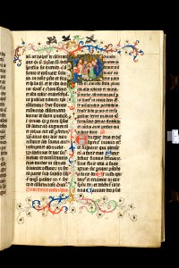 Pontificale Sinte Marie-UBU Hs. 400-f.010r-Bisschop die het vormsel toedient