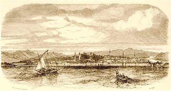 Port of Chalcis and Channel of the Euripus - Wordsworth Christopher - 1882. Free illustration for personal and commercial use.