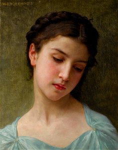 Portrait de Jeune fille by William-Adolphe Bouguereau. Free illustration for personal and commercial use.