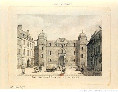 Porte Martainville à Rouen prise en dedans de la ville