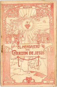 Portada El Mensajero del Corazón de Jesús, Febrero 1913, por Mariano Pedrero. Free illustration for personal and commercial use.