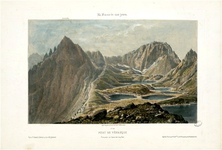 Port de Vénasque - Vue prise au-dessus des cinq lacs - Fonds Ancely - B315556101 A MERCEREAU 1 014
