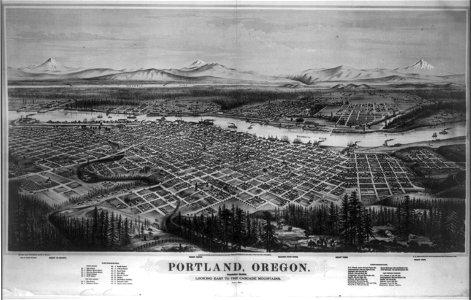 Portland, Oregon, population 22,000, looking east to the Cascade Mountains LCCN2003679984