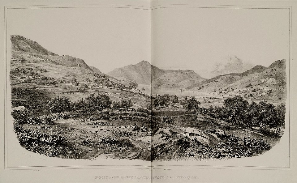 Port de Phorkys et ville de Vathy à Ithaque - Stackelberg Otto Magnus Von - 1834
