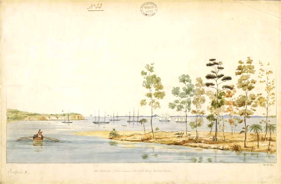 Port Wakefield, from the entrance of the Nairn River; Chatham Islands. -B-043-014