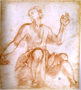 Pontormo, studio per un patriarca della cappella capponi, gabinetto uffizi n. 6613f r