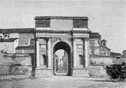 Porta Fano – Veduta dell’esterno (xilografia)