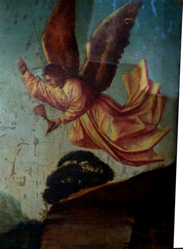 Pormenor do Arcanjo do painel do retábulo-mor da sé do Funchal