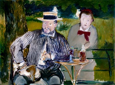 Portrait d'Ernest Hoschedé et sa fille Marthe - Édouard Manet