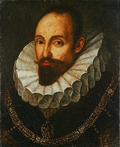 Portant le collier de l'ordre de l'Annonciade