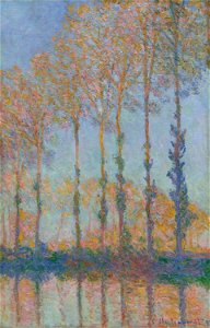 Poplars on the Bank of the Epte River (Claude Monet, 1891). Free illustration for personal and commercial use.