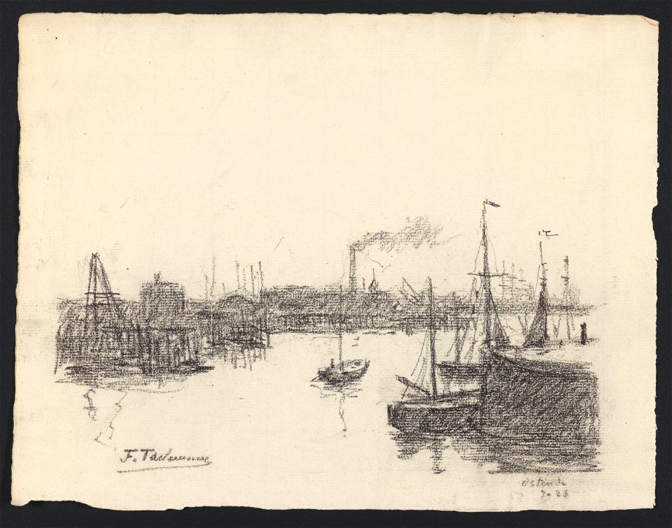 Port d'Ostende 1928 drawing by Jean-François Taelemans, R-2009-26390, Prints Department, Royal Library of Belgium