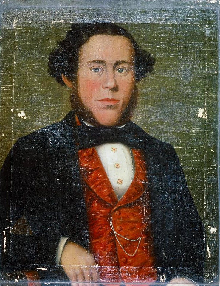 Portrait of man with red waistcoat