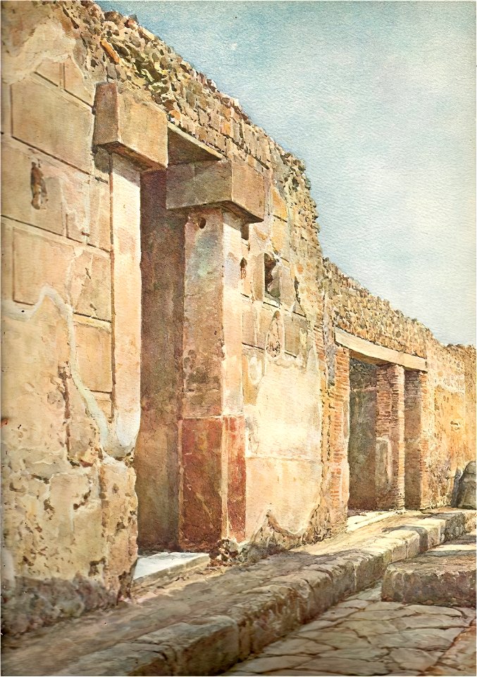Portal of a patrician house on Augustus Street in Pompeii by Luigi Bazzani