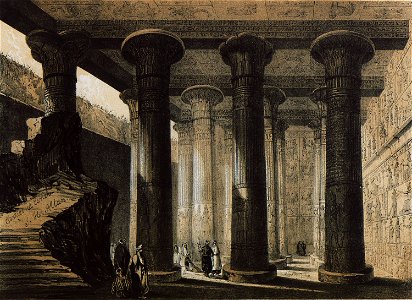 Portico at Esneh - Allan John H - 1843. Free illustration for personal and commercial use.
