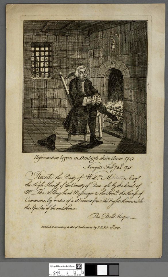 Portrait of Reformation began in Denbighshire anno 1741. Newgate Febry 24th 1741 (4671682)