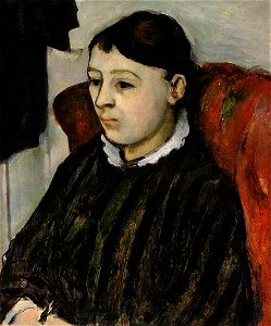Portrait of Madame Cezanne in a Striped Robe (1882-4) Paul Cezanne