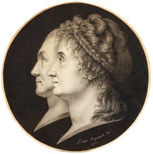 Portraits of Jean-François Heurtier and Marie-Victorie Heurtier in profile, by Sophie Regnault