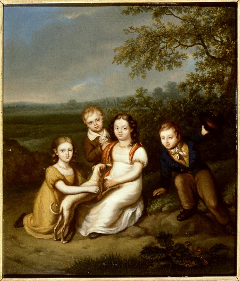Portret van de kinderen van Nicolaas van Heukelom (1761-1809) door Christiaan van Geelen (1794-1826)