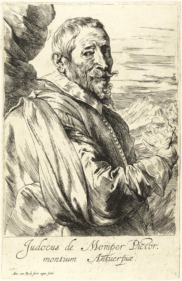 Portret van Joos de Momper, Anthony van Dyck, 1630 - 1641 - Rijksmuseum