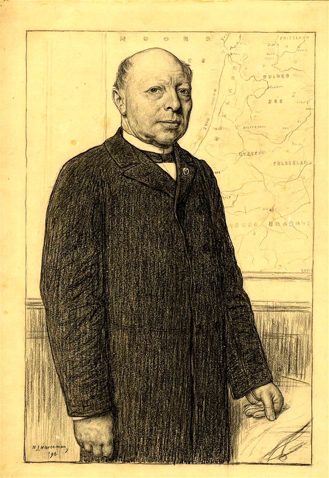 Portret van Frederik Willem Conrad door Hendrik Johannes Haverman