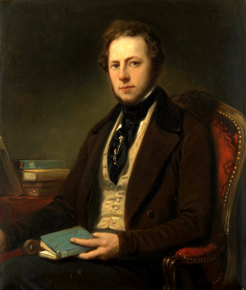 Portret van een man, misschien Petrus Augustus de Genestet (1829-61), dichter Rijksmuseum SK-A-3466