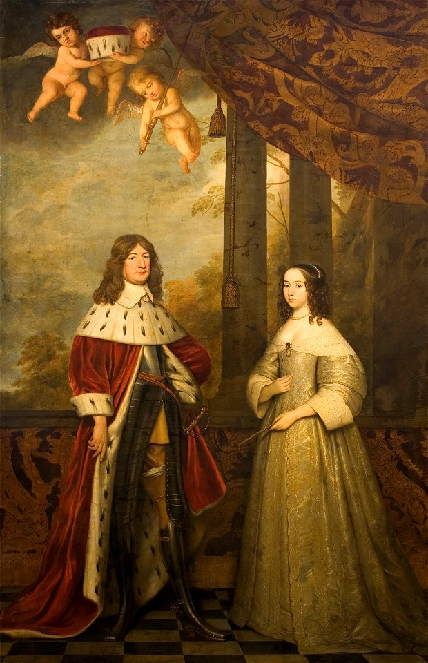 Portret van Friedrich Wilhelm (1620-88), keurvorst van Brandenburg, met zijn vrouw Louisa Henriette (1627-67), gravin van Nassau Rijksmuseum SK-A-873