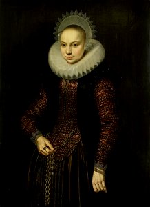 Portret van Brechtje Overrijn van Schoterbosch (1592-1618) Rijksmuseum SK-A-1243