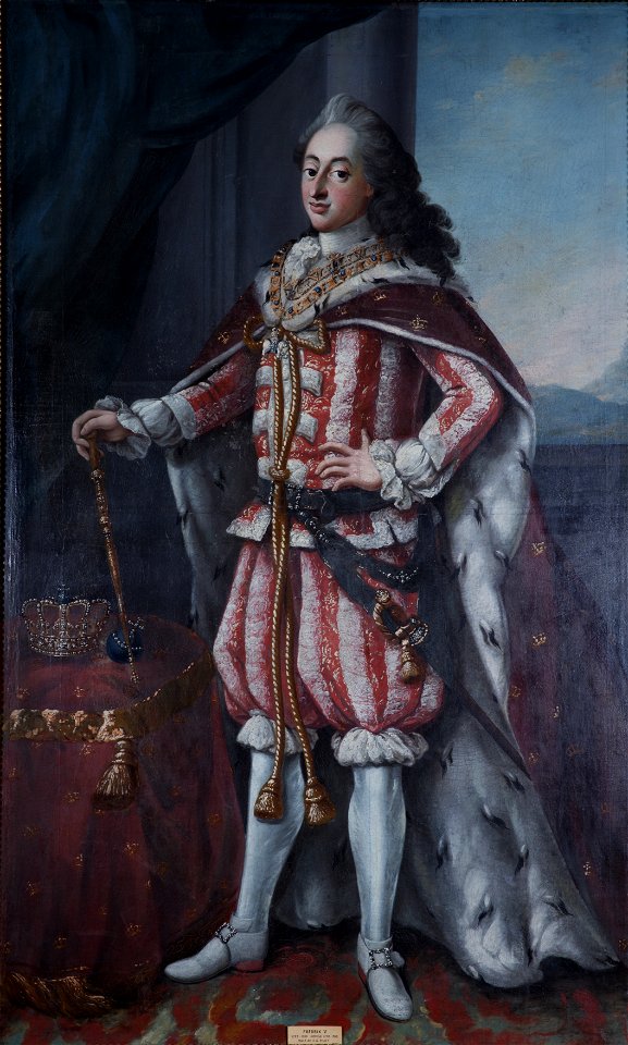 Portrett av Frederik 5 i kroningsdrakt - Norsk Folkemuseum - NF.01227 - bilde 1 (cropped)