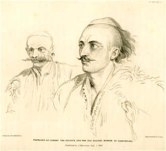 Portraits of Lambro the Suliote and the old Balouk-Bashee of Dervitzina - Hughes Thomas Smart - 1820