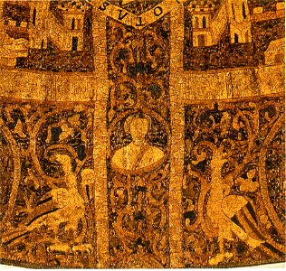 Portrayal of Saint Emeric of Hungary in the axis of the coronation pall