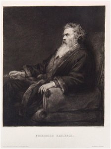 Porträt Friedrich Kaulbach. Radierung von Wilhelm Hecht