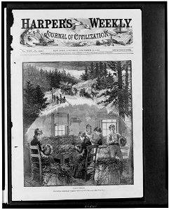 Preparing Christmas greens-Making wreaths - drawn by T. De Thulstrup. LCCN96524968