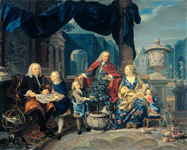 Portret van David van Mollem met zijn familie Rijksmuseum SK-C-1658