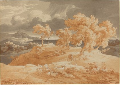 Friedrich Preller d.Ä. - Italienische Küstenlandschaft mit Gewitter (1828-31)