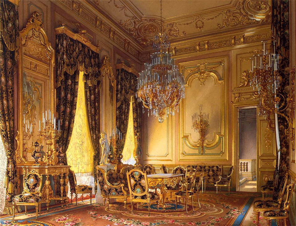 Premazzi. Mansion of Baron Stieglitz. The Golden Drawing-Room. 1870