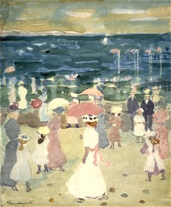 Brooklyn Museum - Sunday on the Beach - Maurice Brazil Prendergast - overall