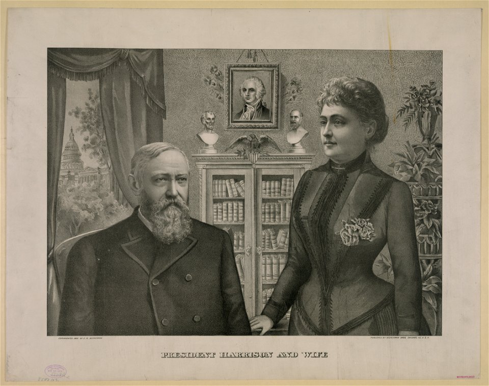 President Harrison and wife LCCN2003680053
