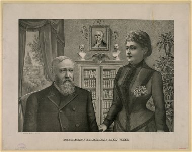 President Harrison and wife LCCN2003680053