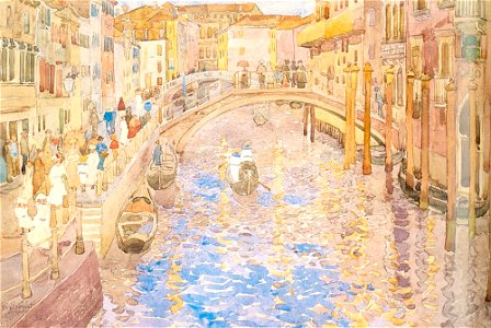 Prendergast Maurice Venetian Canal Scene 1898-99. Free illustration for personal and commercial use.